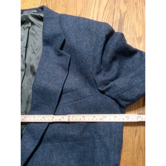 STANLEY BLACKER Mens BLAZER WOOL 44R BLUE ? BROWN Preowned Coat Jacket Sport ? - Picture 9 of 12
